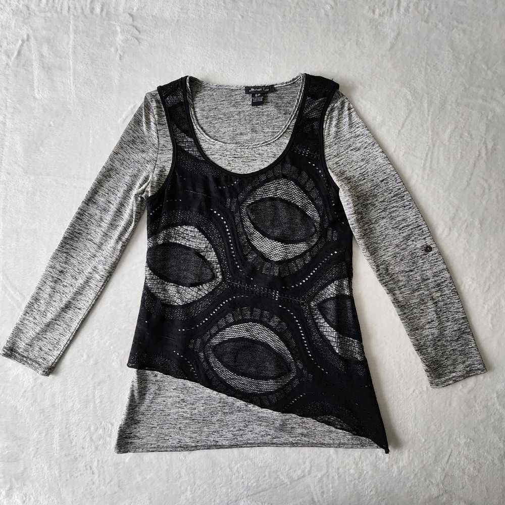 VTG Michael Tyler Y2K Shirt Womens Small Mesh Vest Top Avant Garde Designer Made